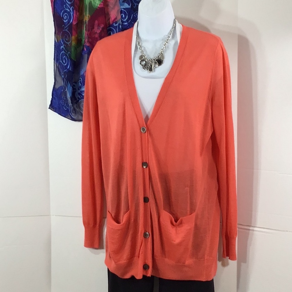 Dries Van Noten coral long cardigan sweater S